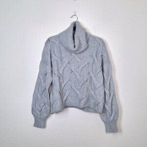 Madewell Cable Turtleneck Sweater Sz S Crop Chunky Preppy Boho Somervell